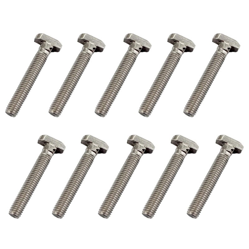 Faspiroty 10Pcs M8x95mm 304 Stainless Steel T-Slot Bolt 40 Series Aluminum Profile T-Shaped Screw Bolt Fastener 17.8mm Head Size - Image 1
